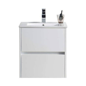 Valencia 20" Single Vanity White or Silver Grey with Ceramic Sink, Mirror, Mirrored Medicine Cabinet