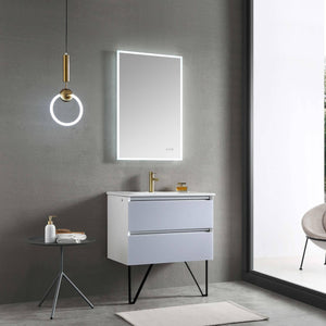 Blossom Jena 30 Inch Vanity Base in Calacatta White / Light Grey. Available with Ceramic Sink / Acrylic Sink - The Bath Vanities