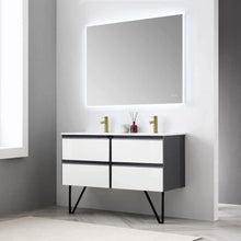 Load image into Gallery viewer, Blossom Berlin 48 Inch Vanity Base in White. Available with Acrylic Double Sinks. - The Bath Vanities