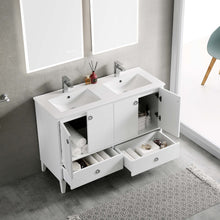 Load image into Gallery viewer, Blossom Lyon 48” White Vanity with Double Acrylic Sinks