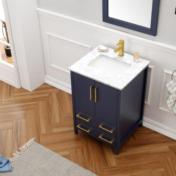 Legion Furniture Blue 24" Solid Wood Sink Vanity with Mirror-No Faucet - WA7924-B