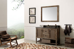 Legion Furniture 48" Solid Wood Sink Vanity in Brown Rustic with Moon Stone Top-No Faucet - WH5148-BR