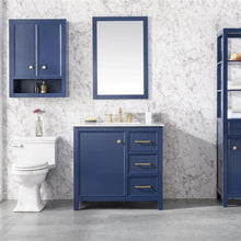 Load image into Gallery viewer, Legion WLF2136-B 36&quot; Blue Finish Sink Vanity Cabinet with Carrara White Top , Front