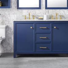 Load image into Gallery viewer, Legion Furniture 54&quot; Blue Finish Double Sink Vanity Cabinet with Carrara White Top - WLF2154-B