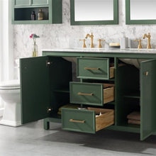 Load image into Gallery viewer, Legion Furniture 54&quot; Vogue Green Finish Double Sink Vanity Cabinet with Carrara White Top - WLF2154-VG