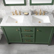 Load image into Gallery viewer, Legion Furniture 54&quot; Vogue Green Finish Double Sink Vanity Cabinet with Carrara White Top - WLF2154-VG