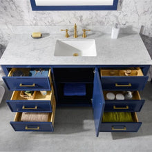 Load image into Gallery viewer, Legion Furniture 60&quot; Blue Finish Single Sink Vanity Cabinet with Carrara White Top - WLF2160S-B
