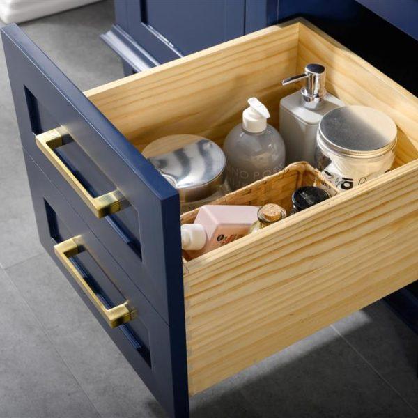 Legion Furniture 54" Blue Finish Double Sink Vanity Cabinet with Carrara White Top - WLF2254-B