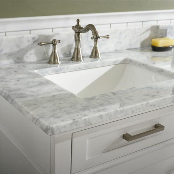 Legion Furniture 72" White Double Single Sink Vanity Cabinet with Carrara White Top - WLF2272-W