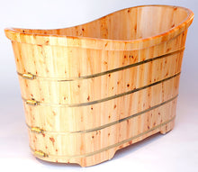 Load image into Gallery viewer, ALFI brand AB1105 63&quot; Free Standing Cedar Wooden Bathtub
