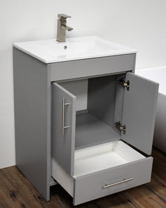 Volpa USA Pacific 24" Modern Soft Grey Bathroom Vanity MTD-3124G-14 AO
