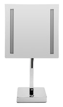 Load image into Gallery viewer, ALFI brand ABM8FLED-PC Polished Chrome Tabletop Square 8&quot; 5x Magnifying Cosmetic Mirror with Light