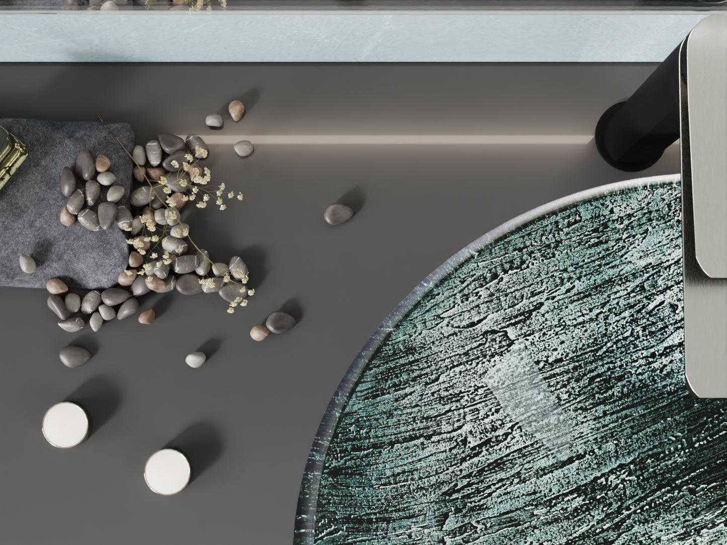 Amalfi Round Glass Vessel Bathroom Sink with Stellar