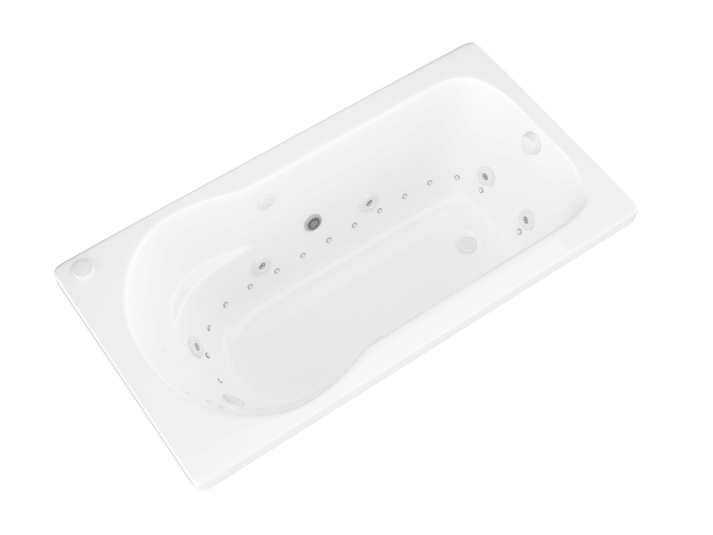 Atlantis Whirlpools Zepher Deluxe Series 31.625 x 59.5in. Air and Whirlpool Jetted Bathtub in White