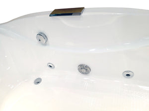 EAGO AM189ETL-R 6 ft Left Drain Acrylic White Whirlpool Bathtub w Fixtures