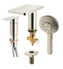 Load image into Gallery viewer, ALFI brand AB2879-BN Brushed Nickel Deck Mounted Tub Filler with Hand Held Showerhead