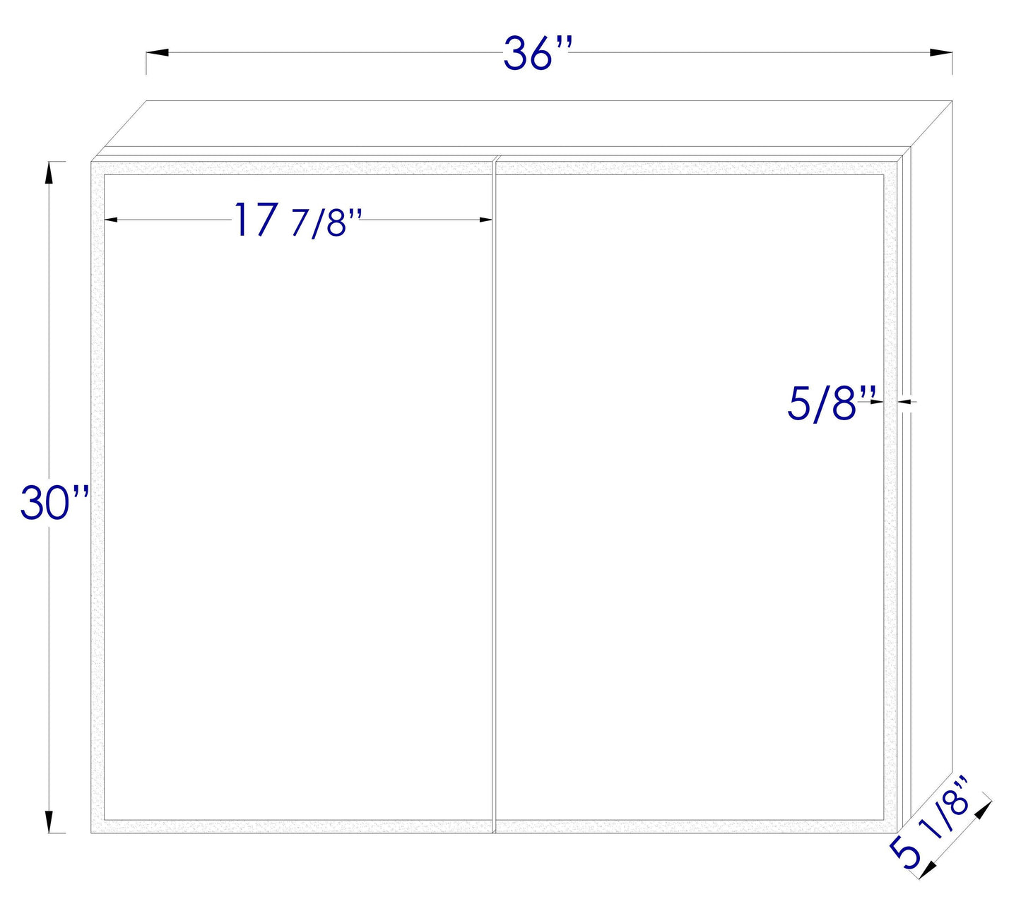ALFI brand ABMC3630 36" x 30" Double Door LED Light Medicine Cabinet