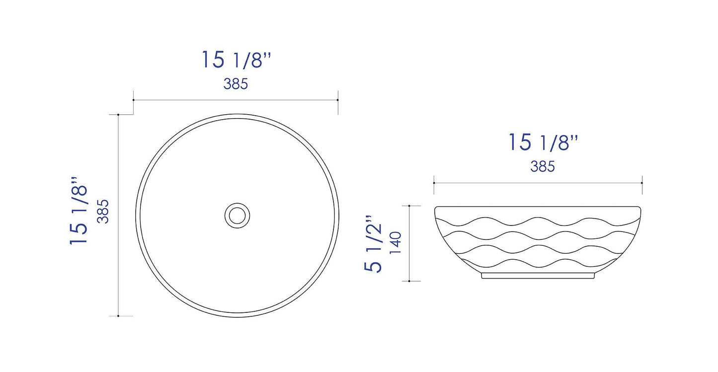 ALFI brand ABC909 White 17" Decorative Round Vessel Above Mount Ceramic Sink