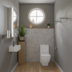 ALFI brand AB9596 Polished Chrome 24 inch Towel Bar & Shelf Bathroom Accessory