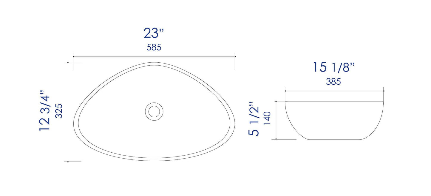 ALFI brand ABC914 White 23" Fancy Above Mount Ceramic Sink