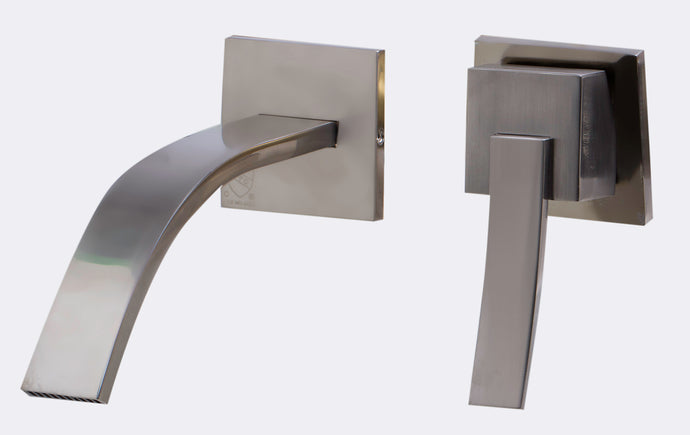 ALFI brand AB1256-BN Brushed Nickel Single Lever Wallmount Bathroom Faucet