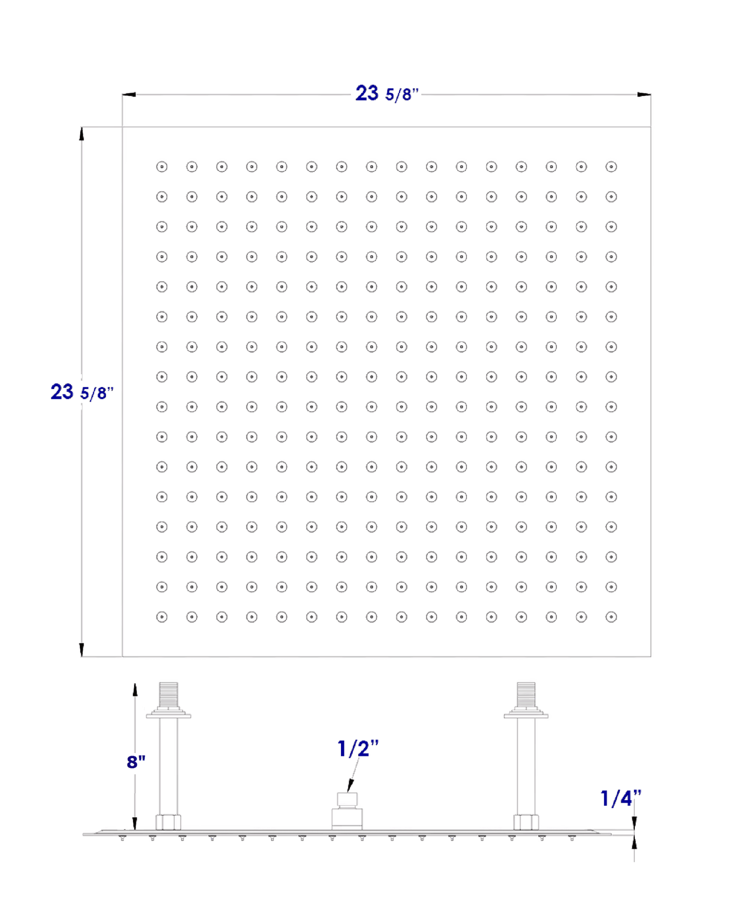 ALFI brand RAIN24S-PSS 24" Square Polished Solid Stainless Steel Ultra Thin Rain Shower Head