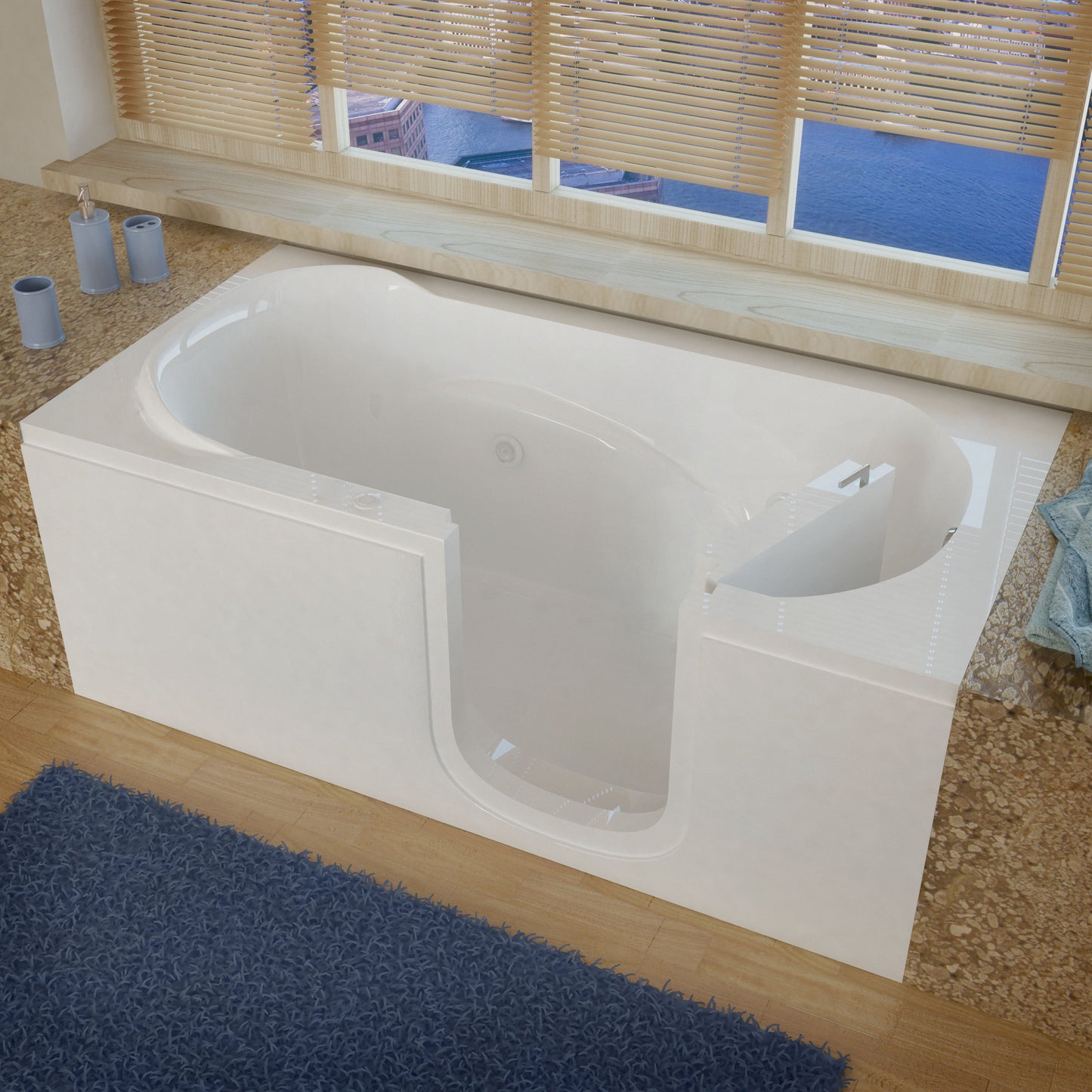 MediTub Step-In 30 x 60 Right Drain White Whirlpool Jetted Step-In Bathtub
