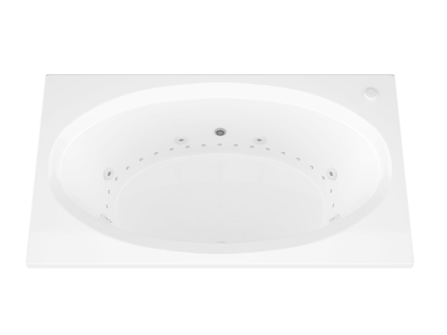 Atlantis Whirlpools Vogue Deluxe Series 41.625 x 70.75in. Air and Whirlpool Jetted Bathtub in White