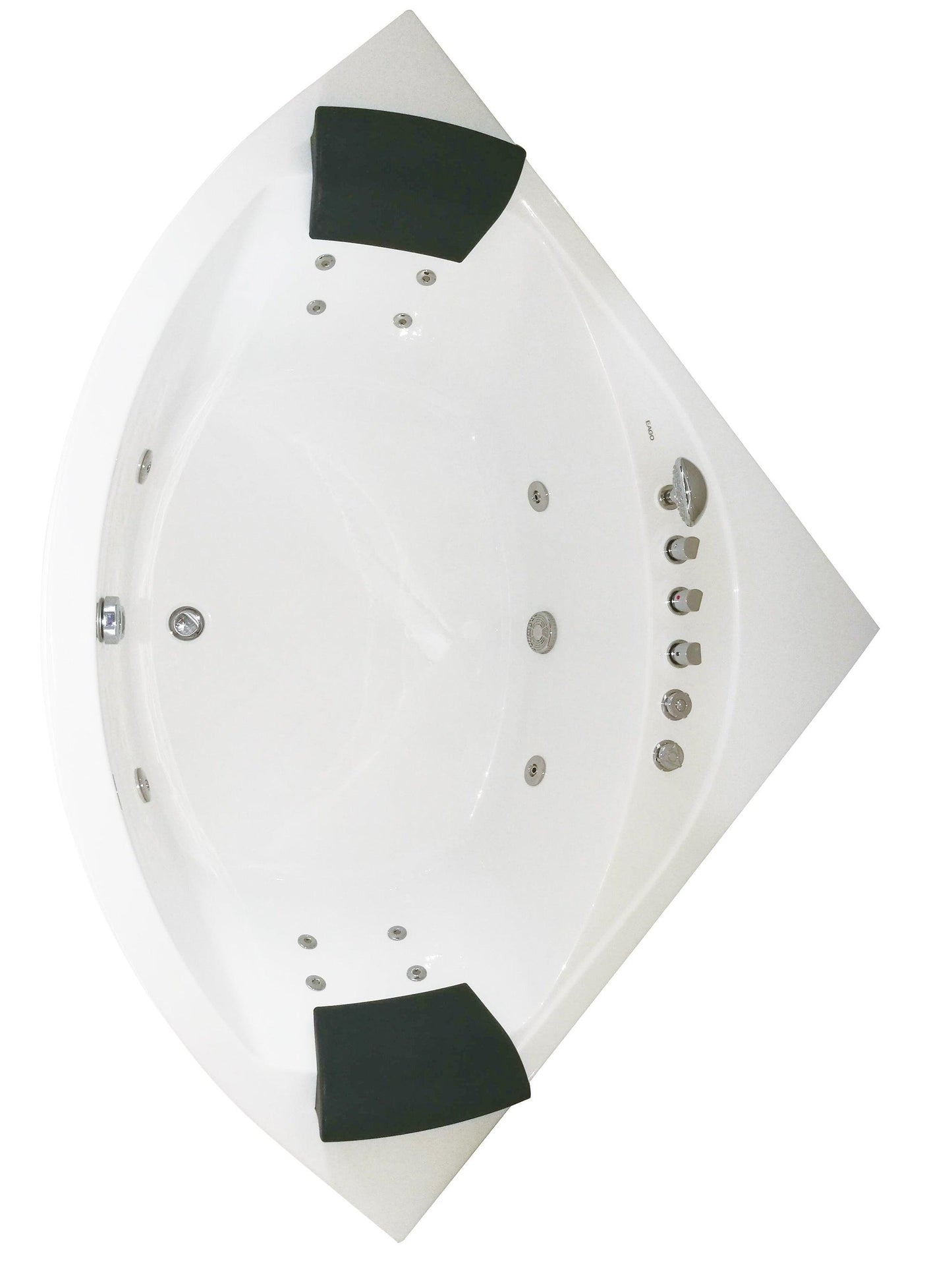 EAGO AM200 5' Rounded Modern Double Seat Corner Whirlpool Bath Tub with Fixtures