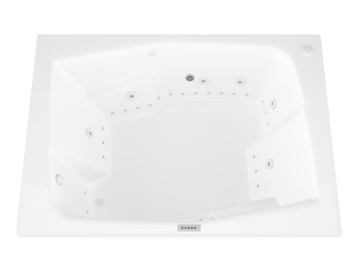 Atlantis Whirlpools Caresse Deluxe Series 54 x 72.125in. Air and Whirlpool Jetted Bathtub in White