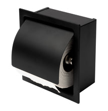 Load image into Gallery viewer, ALFI brand ABTPC77-BLA Black Matte Stainless Steel Recessed Toilet Paper Holder with Cover