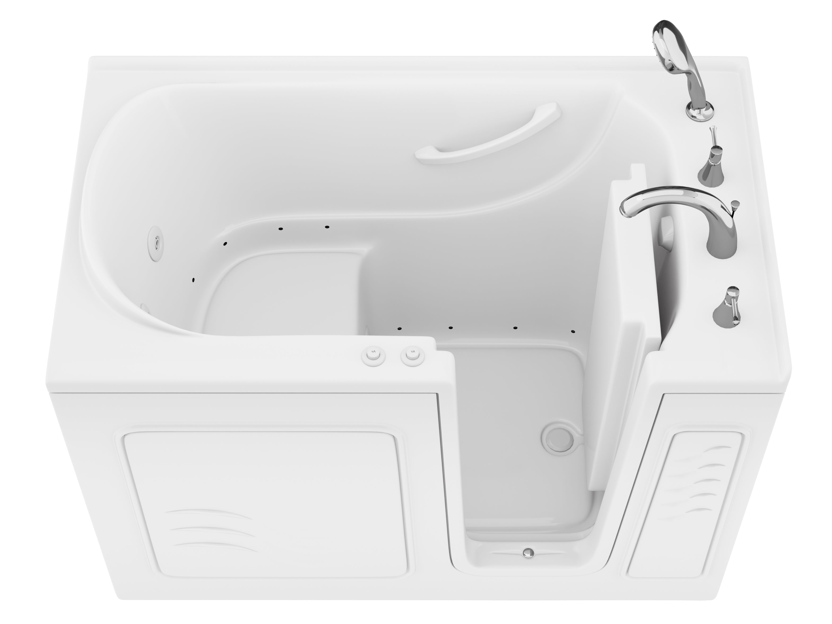 Value Series 30" × 53" Walk-In Whirlpool and Air Tub with Quick Fill Faucet in White