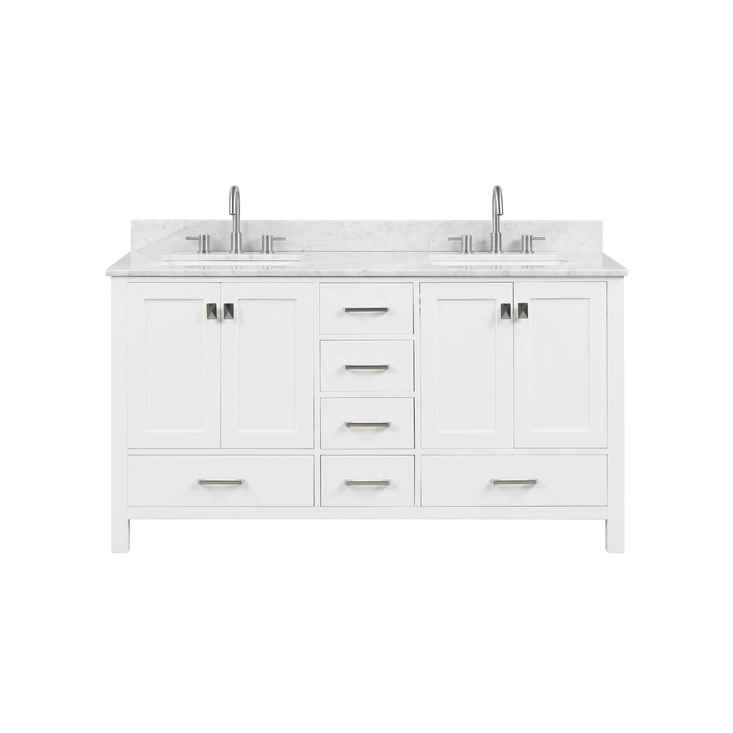 Blossom Geneva 60" Double Sink Freestanding Bathroom Vanity With Countertop, Undermount Sink, Mirrors