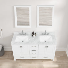 Load image into Gallery viewer, Blossom Geneva 60&quot; Double Sink Freestanding Bathroom Vanity With Countertop, Undermount Sink, Mirrors, White