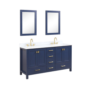 Blossom Geneva 60" Double Sink Freestanding Bathroom Vanity With Countertop, Undermount Sink, Mirrors