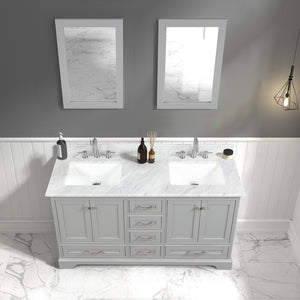 Blossom Copenhagen 60" Freestanding Double Sink Bath Vanity, Countertop & Undermount Sink, Gray