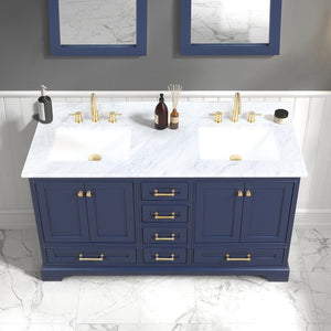 Blossom Copenhagen 60" Freestanding Double Sink Bath Vanity, Countertop & Undermount Sink, 60", Blue