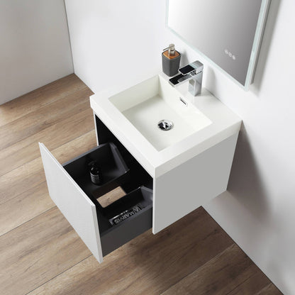 Blossom Positano 24" Floating Bathroom Vanity with Top & Side Cabinet