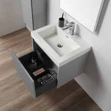 Load image into Gallery viewer, Blossom Positano Single Sink Floating Vanity, 24&quot;, Gray open
