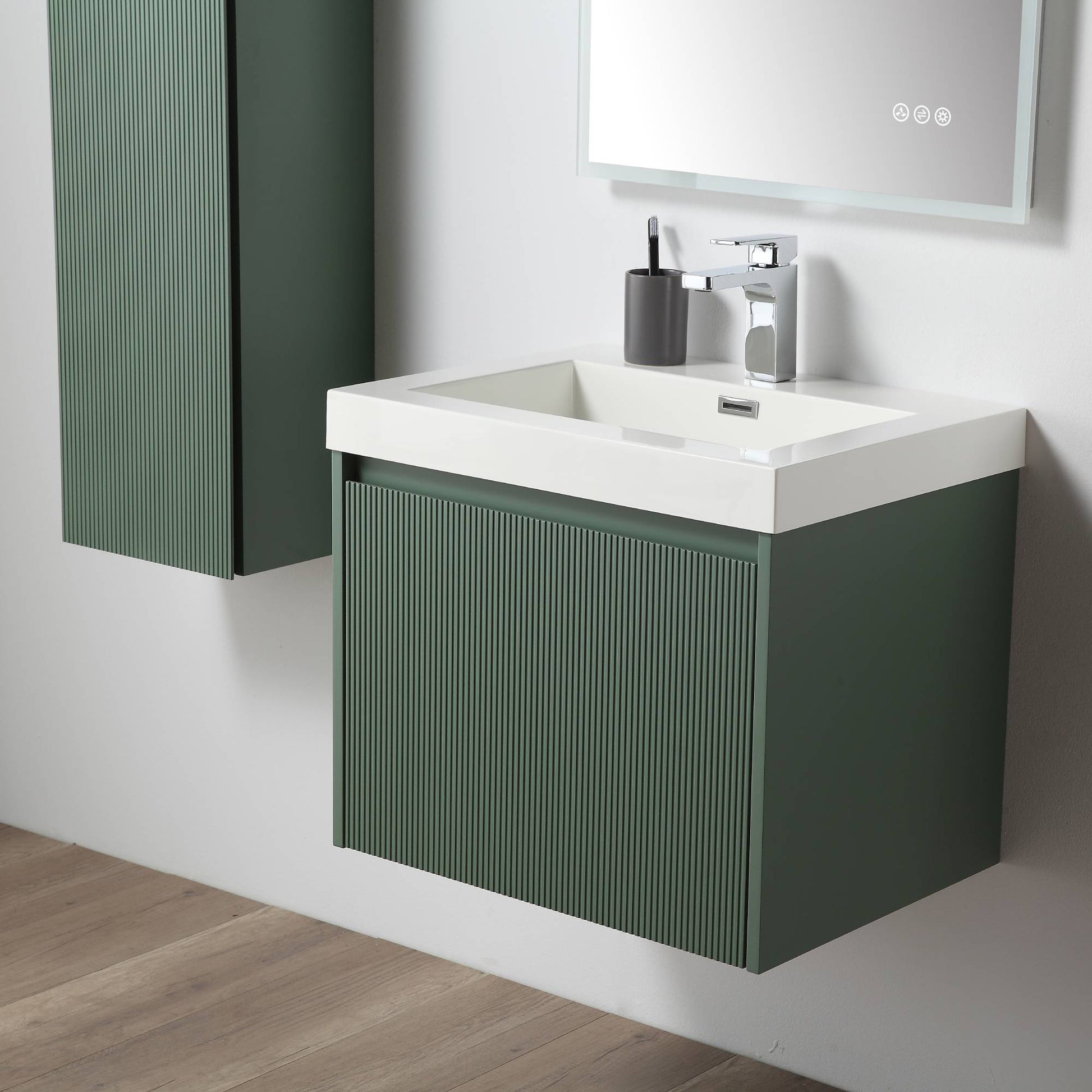 Blossom Positano Single Sink Floating Vanity, 24", Green