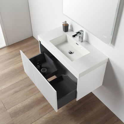 Blossom Positano Single Sink Floating Vanity, 36", White open