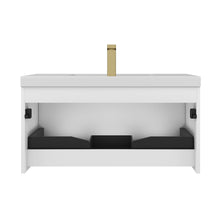 Load image into Gallery viewer, Blossom Positano Single Sink Floating Vanity, 36&quot;, White back
