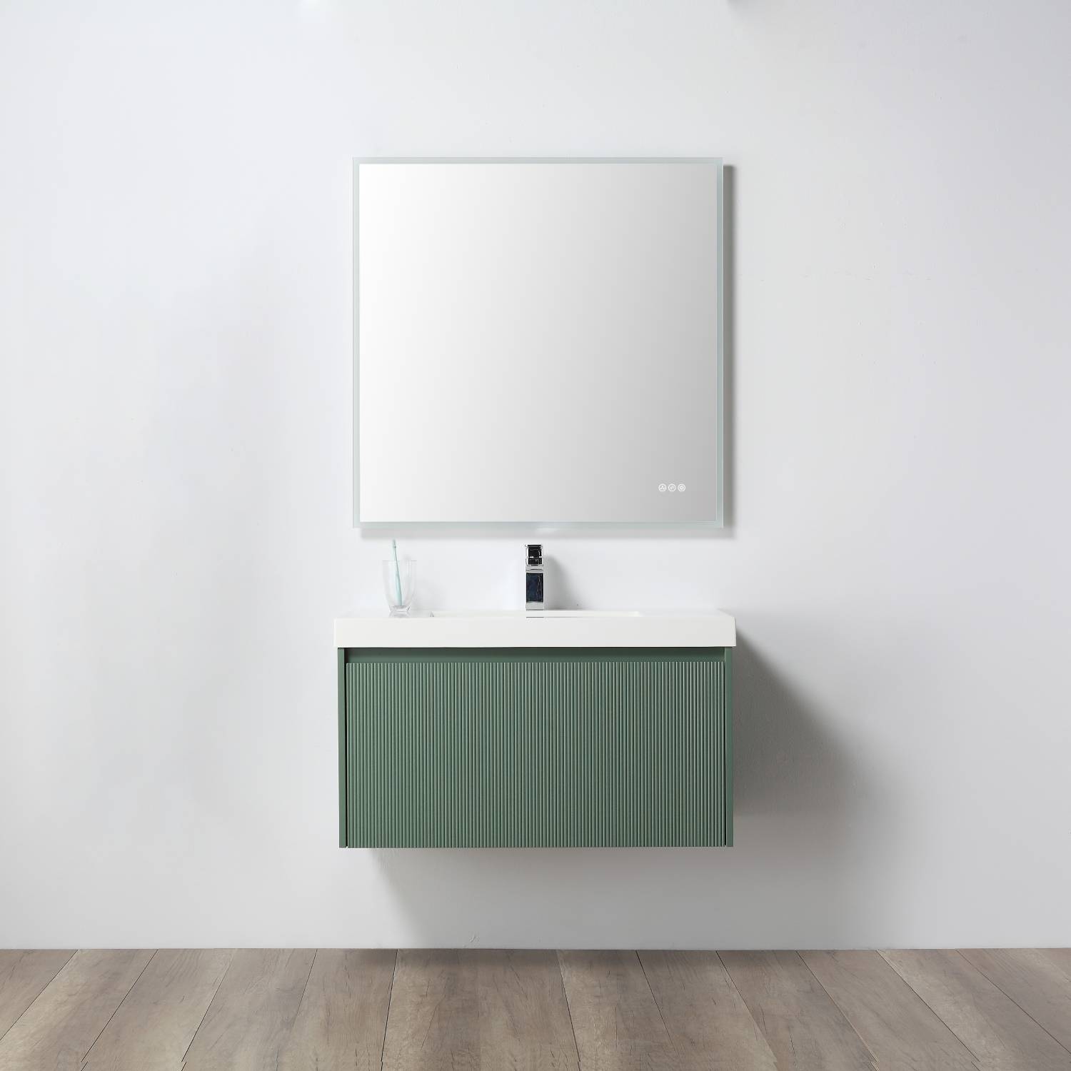 Blossom Positano Single Sink Floating Vanity, 36", Green