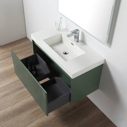 Blossom Positano Single Sink Floating Vanity, 36", Green open