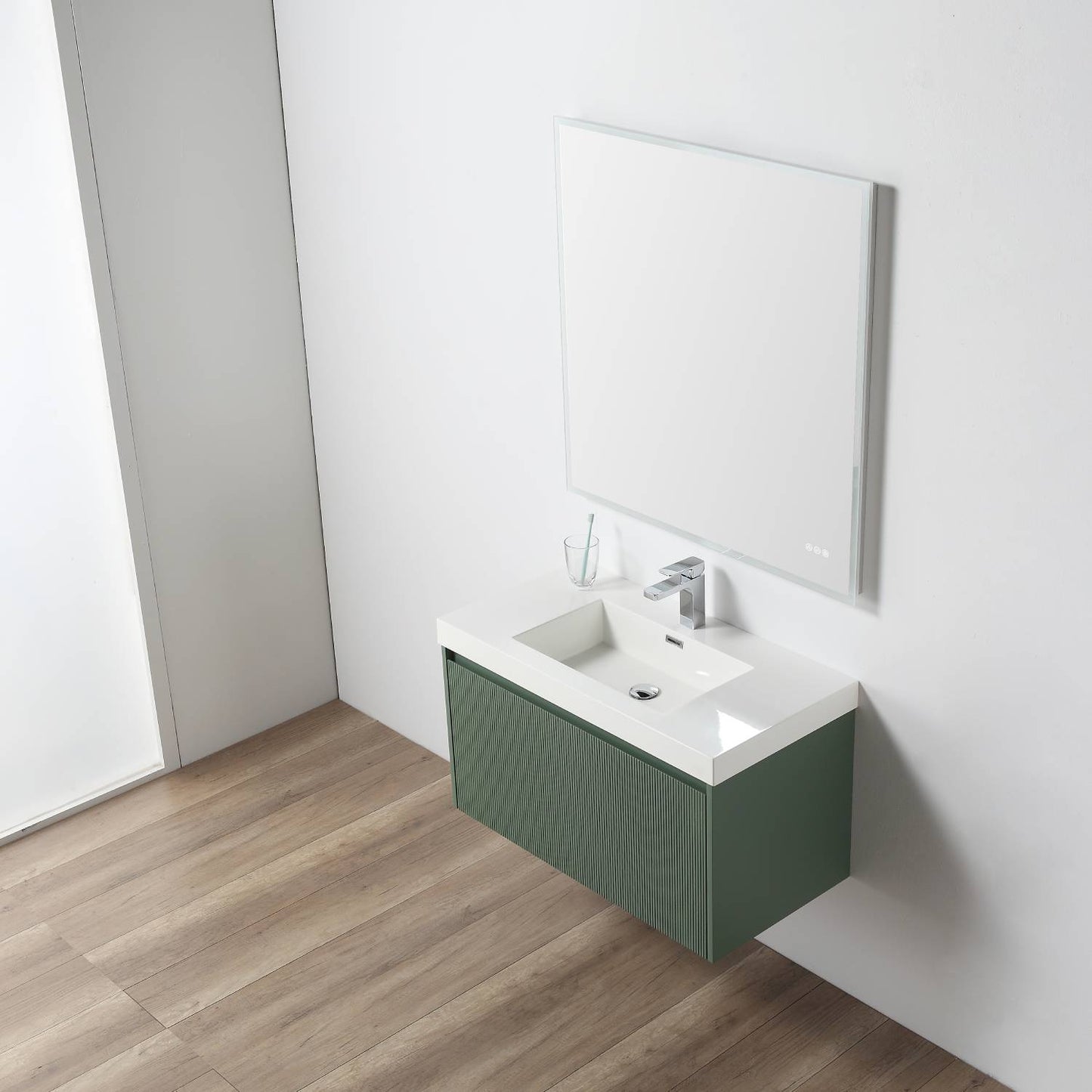 Blossom Positano Single Sink Floating Vanity, 36", Green