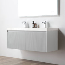 Load image into Gallery viewer, Blossom Positano 48&quot; Floating Double Sink Bathroom Vanity with Top &amp; 2 Side Cabinets Gray side