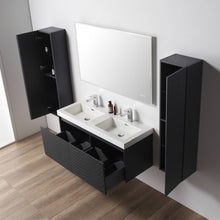 Load image into Gallery viewer, Blossom Positano 48&quot; Floating Double Sink Bathroom Vanity with Top &amp; 2 Side Cabinets Blue open