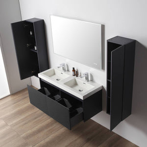 Blossom Positano 48" Floating Double Sink Bathroom Vanity with Top & 2 Side Cabinets Blue open