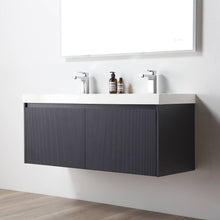 Load image into Gallery viewer, Blossom Positano 48&quot; Floating Double Sink Bathroom Vanity with Top &amp; 2 Side Cabinets Blue side