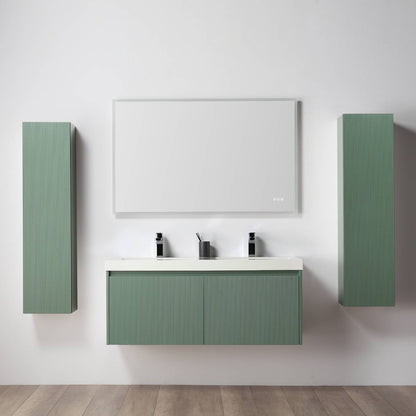 Blossom Positano 48" Floating Double Sink Bathroom Vanity with Top & 2 Side Cabinets Green